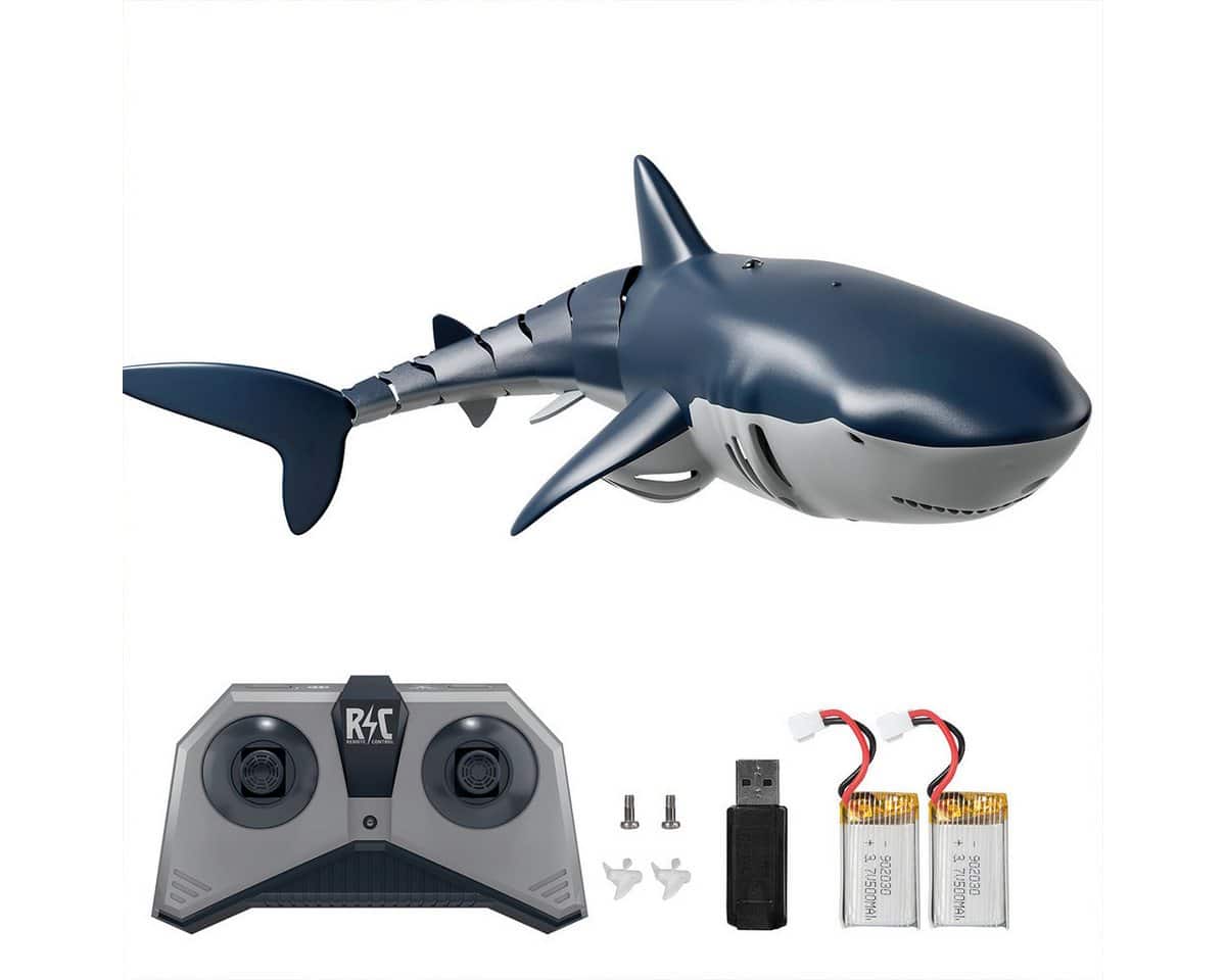 TEMI Spielzeug-Boot RC-Boot Ferngesteuertes Boot Haispielzeug